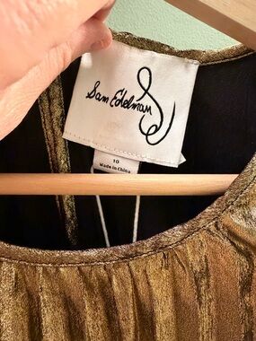 Sam Edelman Shimmery Gold Pleated Shell